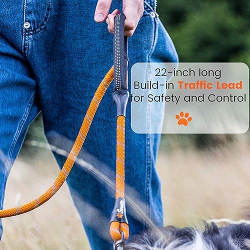 Sweetie Rope Dog Lead Strong Leash Black with 2 Comfortable Padded Handles, 151 g