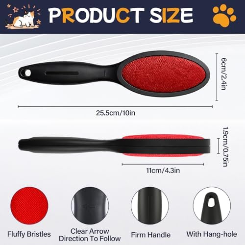Lint Brush for Pet Hair, Double Sided Reusable Lint Remover, 2 Pack