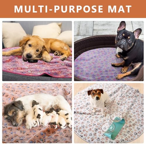 4 Pack Washable Whelping Pad Whelping Supplies Absorbent Reusable Puppy Training Pads Reusable Dog Mat for Floor Non Slip Washable Pee Mat for Dogs(Bright Color,36 Inch)