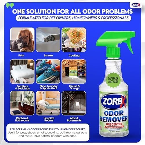 ZORBX Unscented Odor Remover Spray 16 Oz 2-Pack, Hospital-Grade Formula