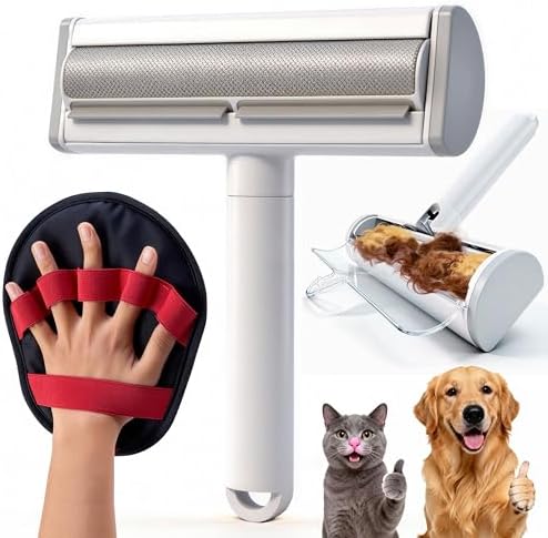 2 in 1 Pet Hair Removal Set, Reusable Dog Hair Remover