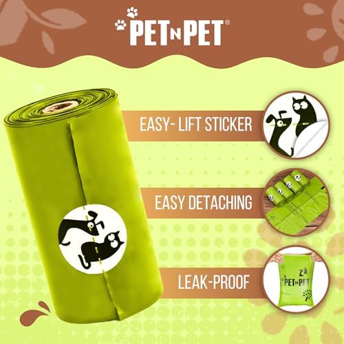 Pet N Pet Poop Bags for Dogs, 240 Count, Plant Based, Leak Proof Thick Roll