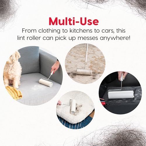 IRIS USA Large Lint Roller with Extension Pole, Storage Box, Refills