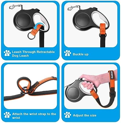 PetBonus Short Dog Leash, Safety Wrist Strap for Dog Retractable Leash