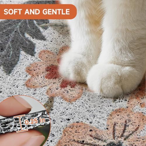 Cat Litter Mat,24"x16" Small Cute Litter Box Mat,Traps 100% Litter