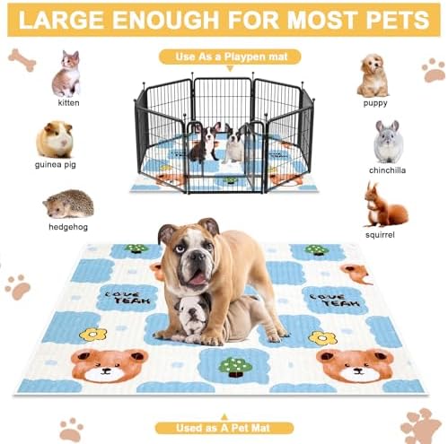 4 Pack Whelping Pads for Dogs, Round Whelping Pads Washable and Waterproof ,Reusable Pet Pee Pads Puppy Training Pad Whelping Floor Pad Whelping Supplies for Dogs (48", Square,Plaid)