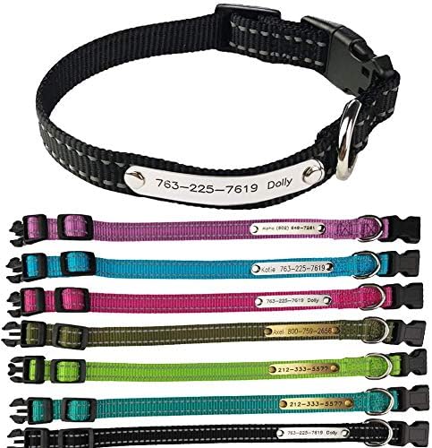 SINYUDUN Personalized Reflective Dog Collars with Customized ID Tags