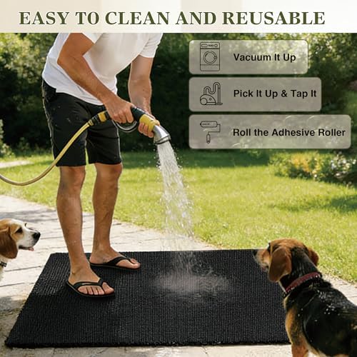 Mat for Under Dog Crate Washable Dog Crate Mat Pet Mats for Floor Waterproof Dog Mat Non-Slip Pads for Kennel Training Protect Floors (59" x 47" x 0.22")