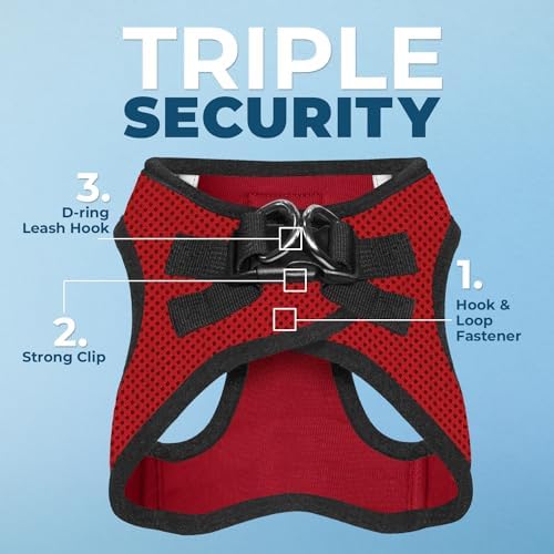 Voyager Step-in Air Dog Vest Harness - Red/Black Trim, Small