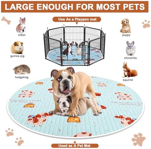 4 Pack Whelping Pads for Dogs, Round Whelping Pads Washable and Waterproof ,Reusable Pet Pee Pads Puppy Training Pad Whelping Floor Pad Whelping Supplies for Dogs (36'', Round,Multicolor)