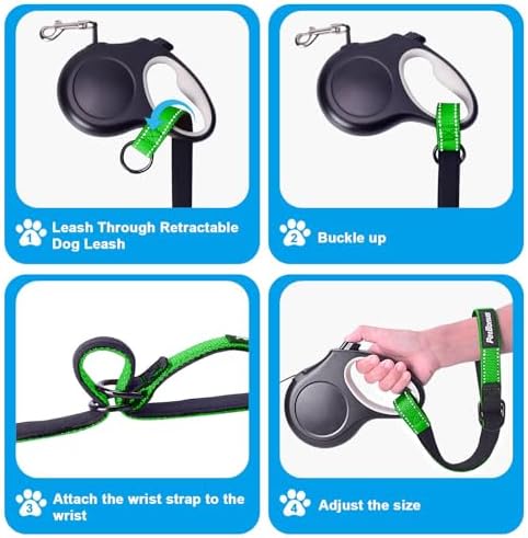 PetBonus Short Dog Leash, Safety Wrist Strap for Dog Retractable Leash