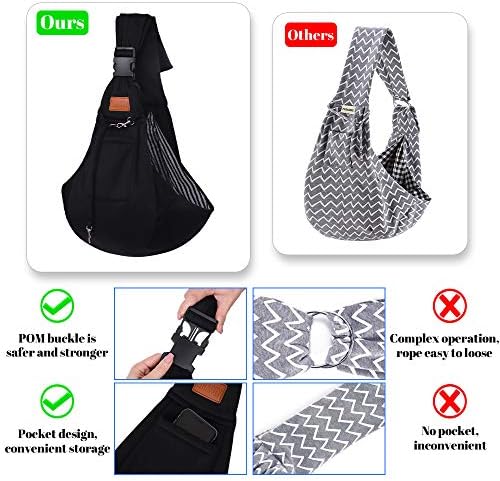 FDJASGY Small Dog Sling Cat Carrier Adjustable Strap Hands Free Reversible Pet Puppy Travel Bag Backpack for Outdoor Travel