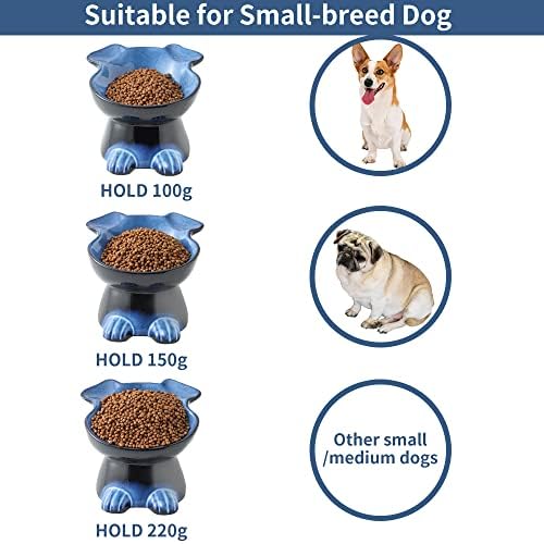 Nihow Elevated Ceramic Dog Bowls: 6.5 Inch Raised Dog Bowl for Food & Water