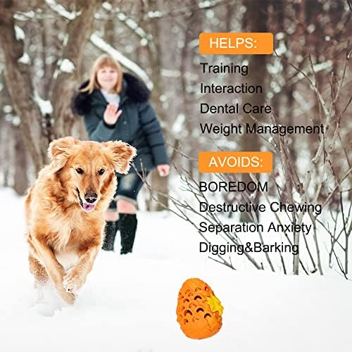 Indestructible Dog Toys for Large Aggressive Chewers - Durable Dragon Egg Dog Toy, Tough Treat Dispensing