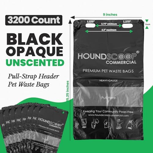 3200 Ct XL Pull-Strap Header Pet Waste Bags for HOA Stations