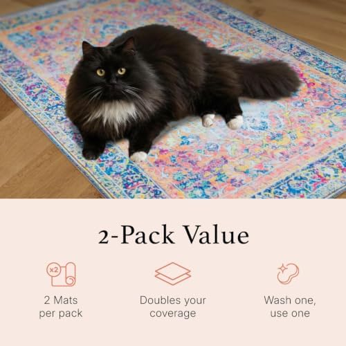 Lovewag Cat Litter Mat, Litter Box Mat, Blue Hazel, 28x41, 2 Pack
