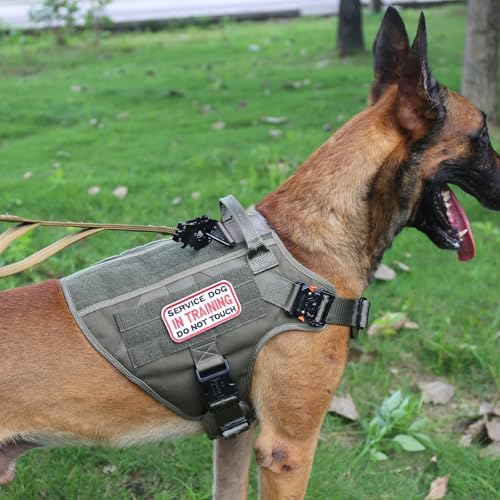 ICEFANG Tactical Dog Harness for Large Dogs,Reflective No Pull Dog Vest