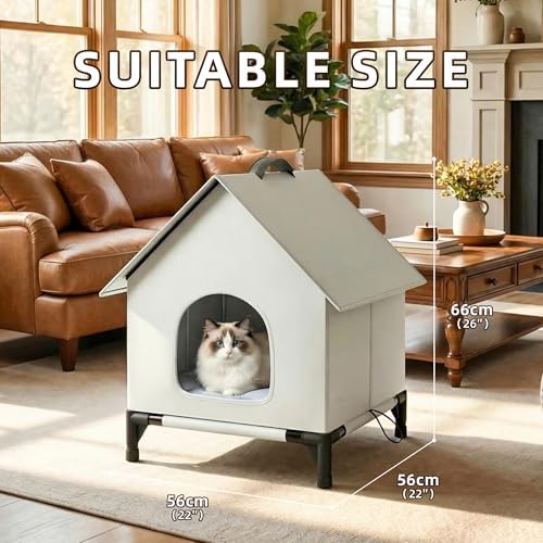 Cooling Cat House with Ice Packs for Outside&Indoor,Insulated and Weatherproof,Selfwarming Cat Shelter,Large Cave Bed for Garden (XL, Cold)