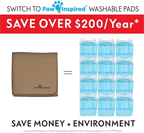 Paw Inspired Washable Pee Pad for Dogs, 48x60 Inch Large Size
