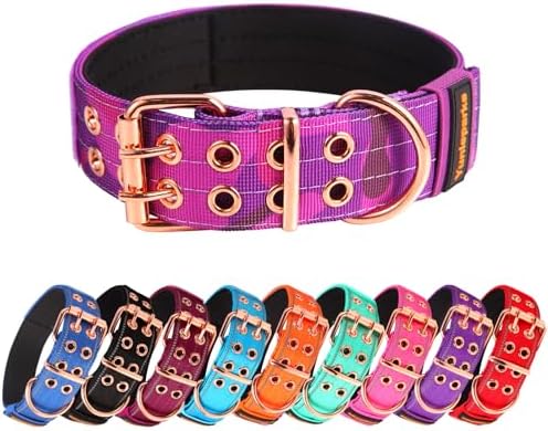 Heavy Duty Dog Collar for Large Dogs,Purple Camo,Extra Large
