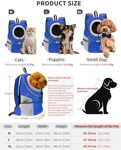 PETCUTE Dog Backpack Carrier Cat Carrier Pet Travel Carriers for Small Dogs and Cats Pet Travel Backpack