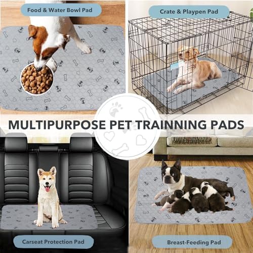 3 Pack 18x24 Reusable Puppy Pads Super Absorbent Washable Pee Pads for Dogs Leakproof Training Mats Waterproof Pet Training Pads for Puppy Playpen, Crate, Whelping Box, Potty Training