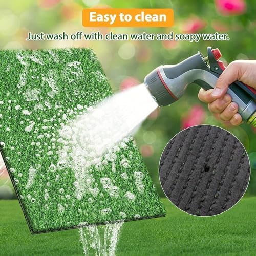 Artificial Grass Rug Turf for Dogs Indoor Outdoor Fake Grass for Dogs Potty Training Area Patio Lawn Decoration (25.6 x 19.7 Inch (Pack of 2))