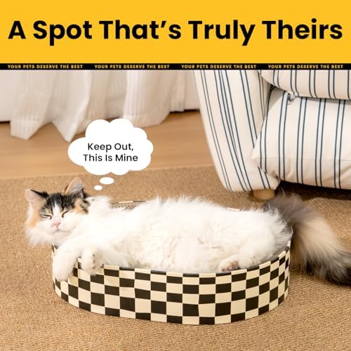 Conlun Oval Cat Scratcher Bed | Scratching Bowl Lounge for Cats | Large