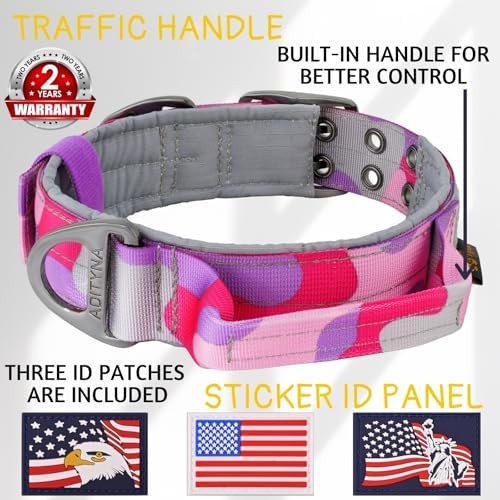 ADITYNA Heavy Duty Dog Collar for Extra-Large Dogs with Traffic Handle