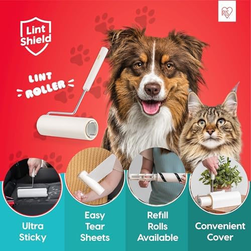IRIS USA Large Lint Roller with Extension Pole, Storage Box, Refills