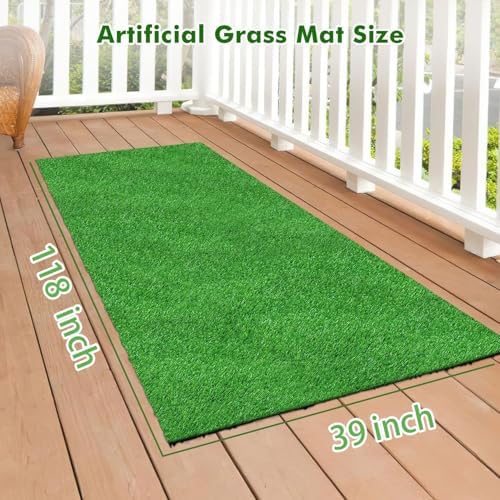 Artificial Grass Rug Turf for Dogs Indoor Outdoor Fake Grass for Dogs Potty Training Area Patio Lawn Decoration (118 x 39 Inch (Pack of 1))