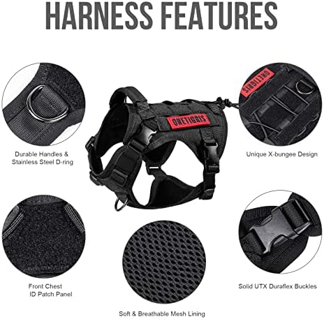 OneTigris Tactical Dog Harness with Handle No-Pull Adjustable for Small Dog