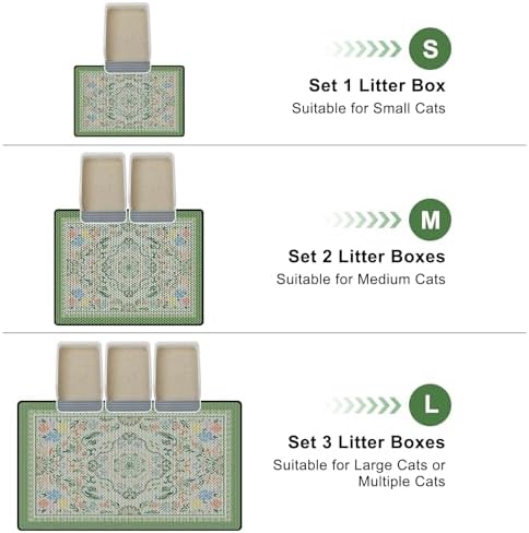 Cat Litter Mat 26.8"x46.5" Double Layer Waterproof Litter Box Mat Washable Litter Trapping Mat