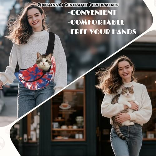 COEQINE Personalized Pet Carrier Sling for Cat Dogs Crossbody Purse Breathable Mesh Bag Pouch Outdoor Walking Hands-Free Adjustable Strap Padded Shoulder Comfort Puppy Hiliday Satchel