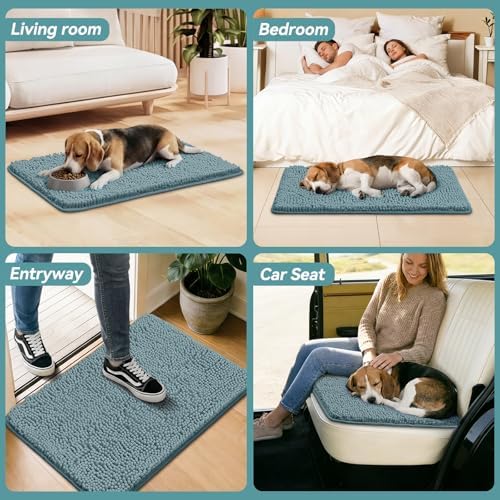 Bcoimo Super Absorbent Dog Door Mat, 36"*24" Anti Slip Mat for Muddy Paws