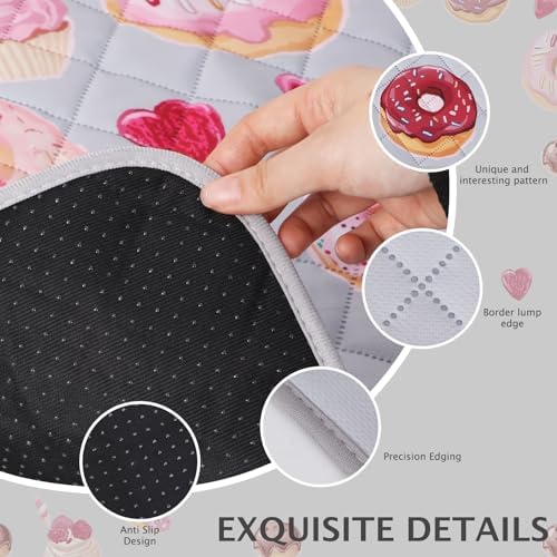 IEUUMLER Washable Pee Pads for Dogs, 2 Pack Cake Pattern Reusable Waterproof Puppy Potty Pads, Non-Slip Absorbent Pet Training Pads for Playpen Crate Bed EU015 Grey Cake, 30x20