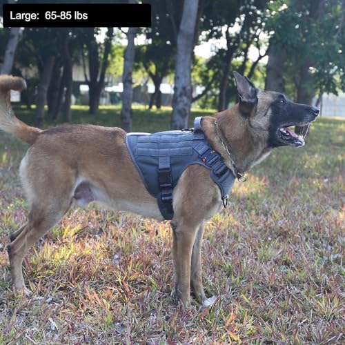 ICEFANG Tactical Dog Harness for Large Dogs,Reflective No Pull Dog Vest