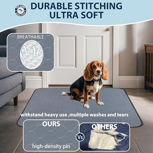 Bunlitent Reusable Puppy Pads 36" x 48", 3 Pack, Grey, Whelping pad