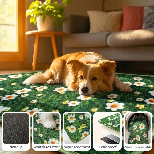 Washable Pee Pads for Dogs, Reusable Puppy Potty Training Pads, Ultra-Absorbent Thick Waterproof Leak-Proof Non-Slip Pads & Mat for Crate, Playpen, Floor, Whelping & Housebreaking , 2 Pack 18"x24"