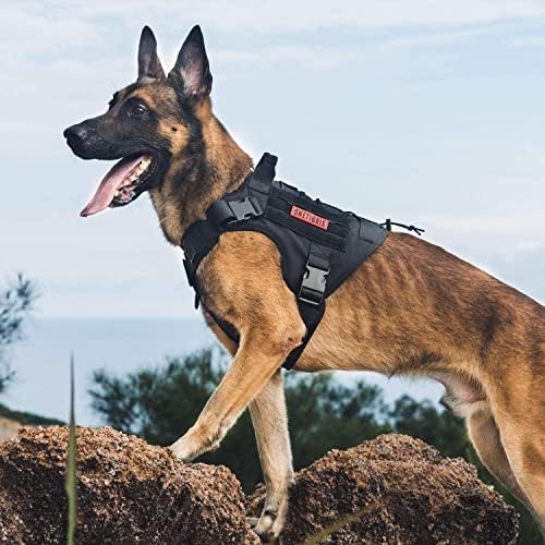 OneTigris Tactical Dog Harness with Handle for Small Medium Dogs Black S