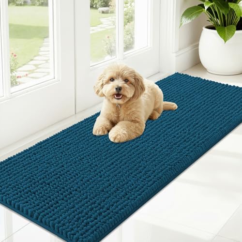 OLANLY Dog Door Mat for Muddy Paws 59x20, Extra Absorbent Chenille Mud Mat
