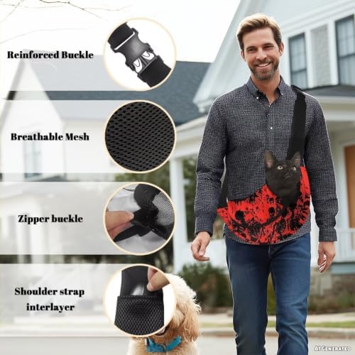 COEQINE Gothic Dog Carrier Sling 10-15 Lbs Bag for Small Puppy Pet Cats