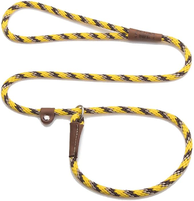 Mendota Pet Slip Leash - Dog Lead and Collar Combo - Made in The USA - Harvest, 3/8 in x 6 ft - for Small/Medium Breeds