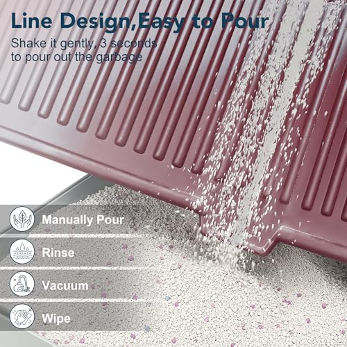 UPSKY Large Cat Litter Mat 31" x 24 Waterproof and Washable, Soft on Paws
