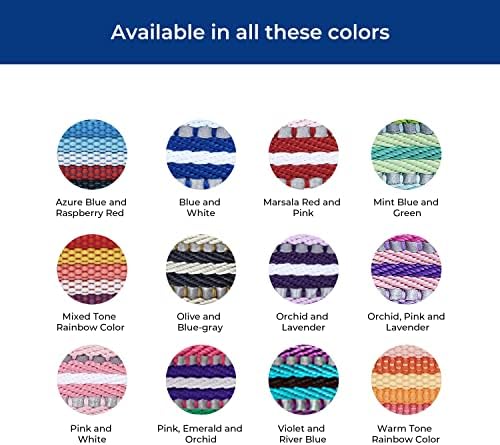 Blueberry Pet Dual D-Ring Safety Dog Collar | Adjustable Nylon Collar with Multicolor Stripes in Mixed Tone Rainbow Color| Durable Collar Size Large for Large Breeds