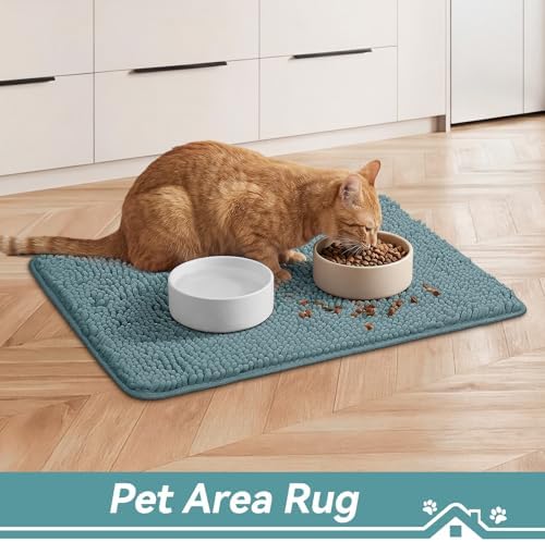 Bcoimo Super Absorbent Cat Door Mat, 24"*17" Anti Slip Mat for Muddy Paws