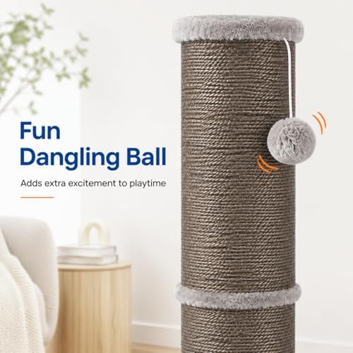 Cat Scratching Post with 5.5 Inch Diameter Sisal Post, 32 Inch, Grey