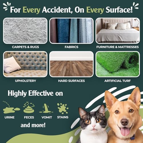 Sprinkle & Sweep: Pet Stain & Odor Enzyme Spray - 32oz, 2 Pack - No Scrubbing Concentrated Formula, Dog & Cat Urine Destroyer, Carpet Spot Cleaning