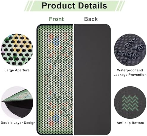 Cat Litter Mat 26.8"x46.5" Double Layer Waterproof Litter Box Mat Washable Litter Trapping Mat