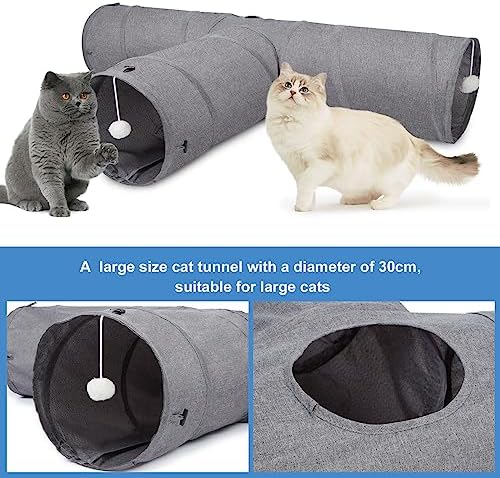 Ownpets 12" Large Cat Tunnel 3-Way T-Shape Oxford Fabric for Large Cat